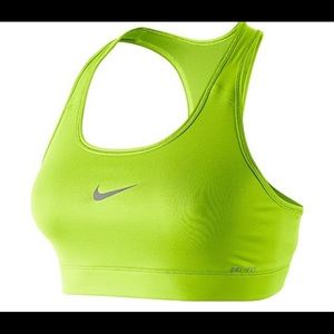 Neon yellow Nike sports bra